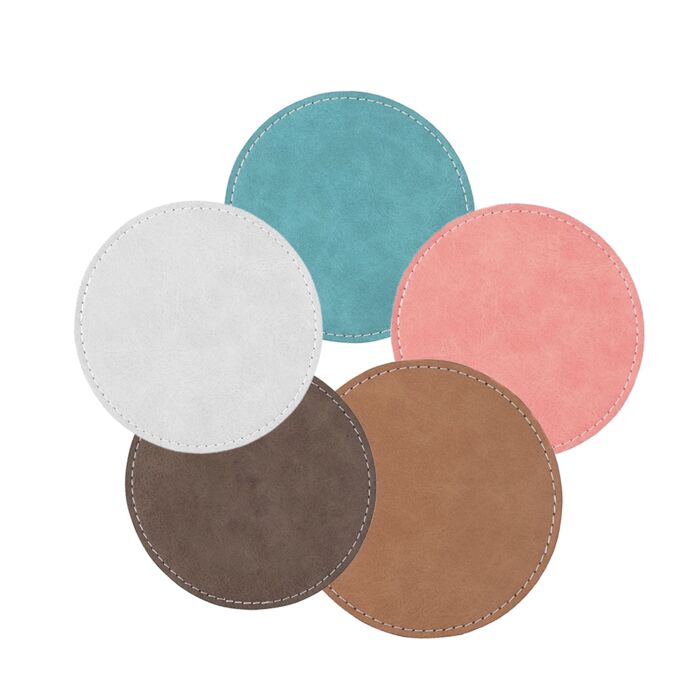 Leather Effect Coaster Round Thumbnail
