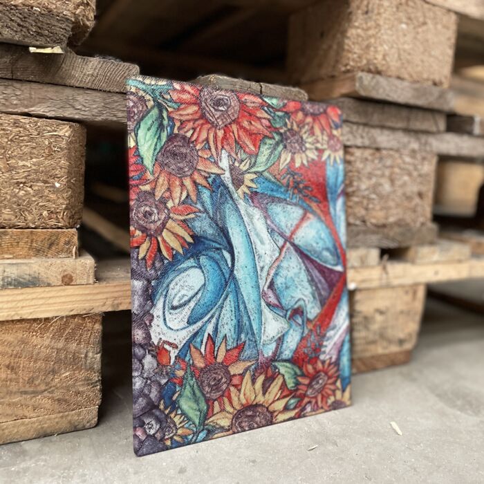 Large Glass Chopping Board - Chinchilla Thumbnail