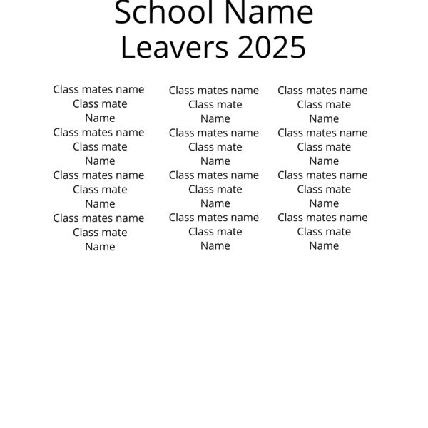 School Leavers Hoodie Back design Thumbnail